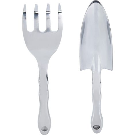 Ensemble Outils Jardinage - Pelle Et Râteau En Alliage Magnésium Aluminium - Pour Fleurs Et Potager - Lot De 2 Pièces (1/5)