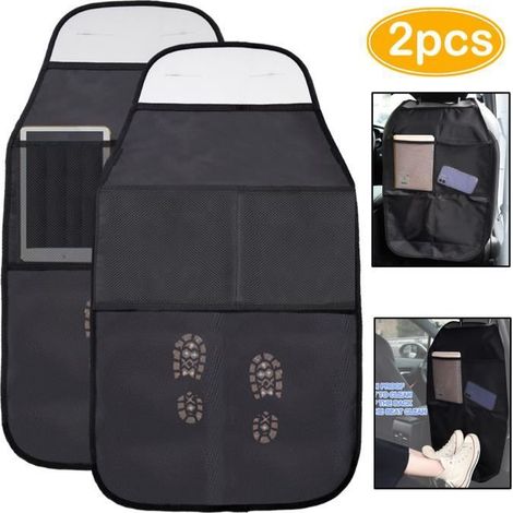 Housse protection dossier siege auto – 75,7x43,7 cm, cuir spatial – Noir – Pour la plupart des vehicules (1/4)