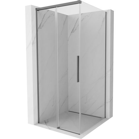 Mexen Rox Duschkabine Schiebetür 120 x 120 cm, transparent, Gun Metal - 8C2-120-120-95-00