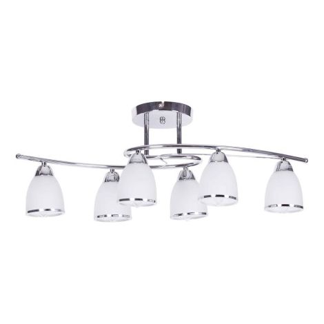 Plafonnier Samira Kaja chrome/blanc verre moderne 6xE14