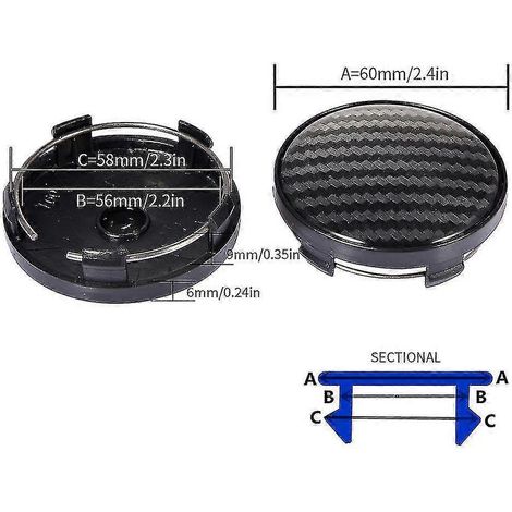 cache-moyeux de roue de voiture en ABS à motif fibre, sans modification, pour voitures et SUV  Yogu
