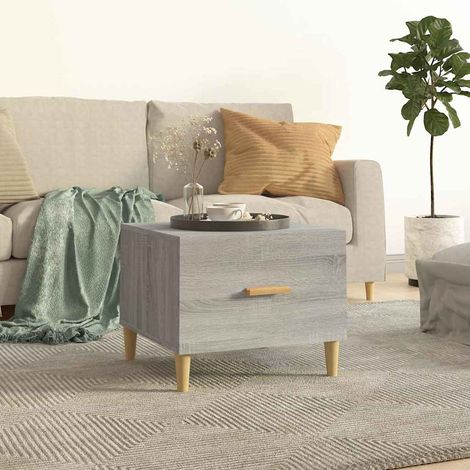 817533 vidaXL Coffee Table Grey Sonoma 50x50x40 cm Engineered Wood (1/5)