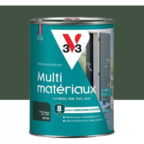 Peinture extérieure V33 Multi-matériaux Satin Vert Basque 1,5 L (1/3)