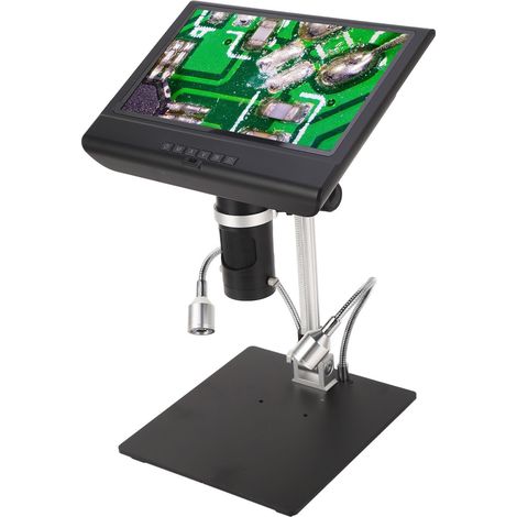10-Zoll-LCD-Digitalmikroskop (1080p), einstellbar, für industrielle SMD/SMT-Elektronikreparaturen und Lötarbeiten mit LED-Beleuchtung (1/5)