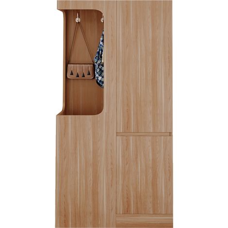 Armario con 1 Puerta, 4 Cajones y Zona de Colgado Abierta, para Dormitorio o Despacho, en Madera, 70 x 40 x 170 cm (1/5)