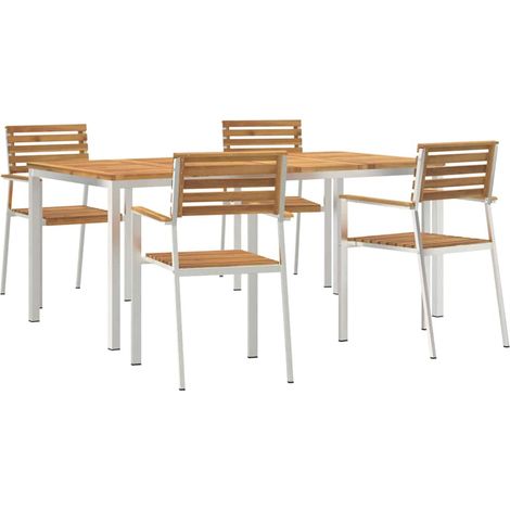 Maison Exclusive - Garten Essgruppe 5 pcs Massives Akazienholz un
