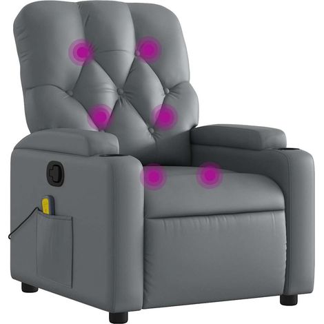 Maison Exclusive - Massagesessel Relaxsessel Grau Kunstleder