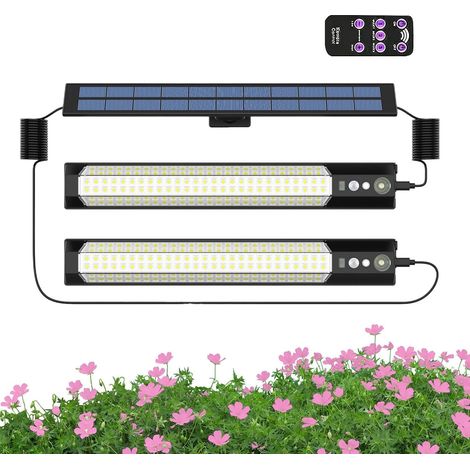 Applique murale solaire, 3 modes, lampe à capteur solaire intelligent avec télécommande – Suspension murale d'ambiance pour paysage, allée, clôture, patio, porche, jardin, jardin (1/5)