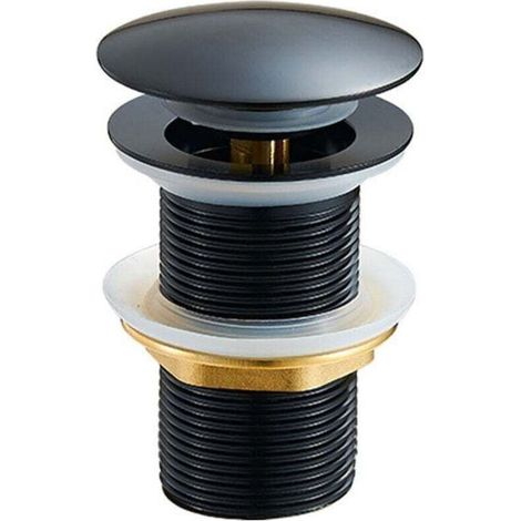Bouchon de vidange universel sans trop-plein Bouchon , XU,de vidange noir Pop Up Bouchon de vidange pour lavabo --Crezuo (1/2)