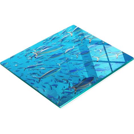 Dekoratives Schneide- und Servierbrett aus Glas, Korallenfisch, 60 x 52 cm (1/5)