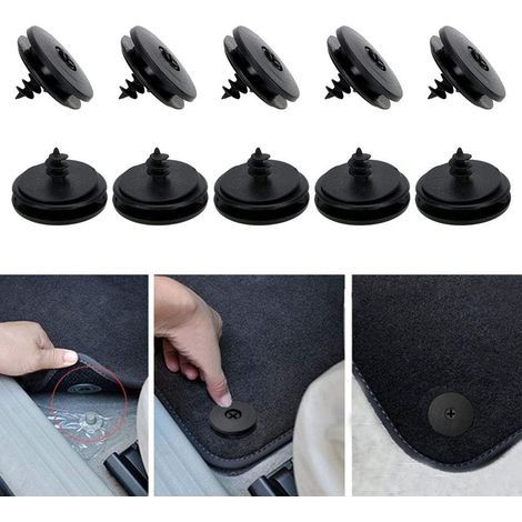 Juego de 10 clips universales para alfombrillas de coche, clips de soporte, clips de soporte para moqueta, soportes antideslizantes. (1/5)