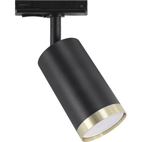 Spot sur rail 1 phase orientable noir et doré 1xGU10 35W OSLO Struhm (1/2)