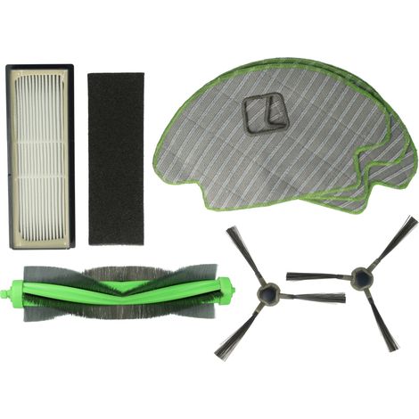 vhbw 8-Part Maintenance Kit compatible with iRobot Roomba Combo Robot Cleaner side brushes, main brush, fine dust filter, filter cover, wet mop pad (1/4)