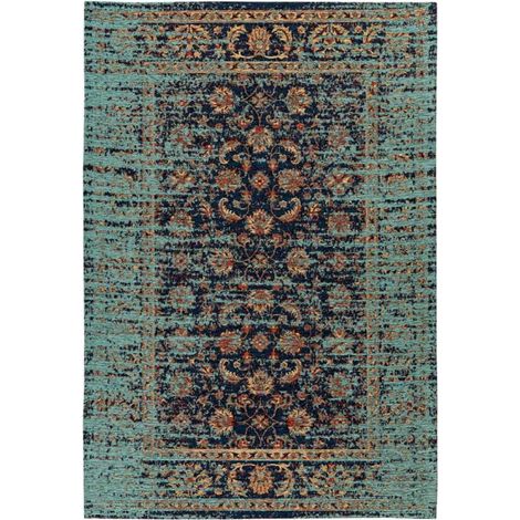 Tapis Tissé Vintage Oriental "Charme" Bleu 80 x 150 cm (1/5)
