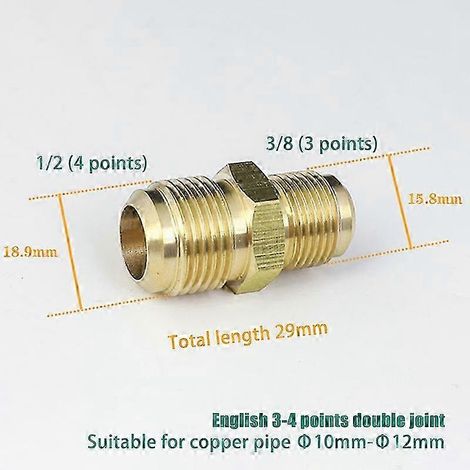 Raccords réducteurs à diamètre égal 25-26, diamètre extérieur évasé : 1/4", 5/16", 3/8", 1/2", 5/8", 3/4", 7/8", raccords de tuyauterie en laiton conformes à la norme SAE pour la climatisation A9 (1/5)