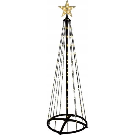 Albero di Natale, decorazione da giardino per esterni, con luci in cima, 3 pezzi.