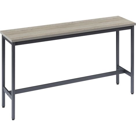 Table bar longueur avec 3 tabourets rembourrés en PU, style industriel pour cuisine, salle de petit-déjeuner, salon, salle de réception, gris rustique et noir (1/5)