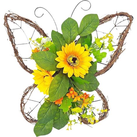 Guirlande Printanière - 37 cm - Pour Porte Intérieure Extérieure Mur - Décoration Maison Fleur Artificielle - 1 Pièce (1/5)
