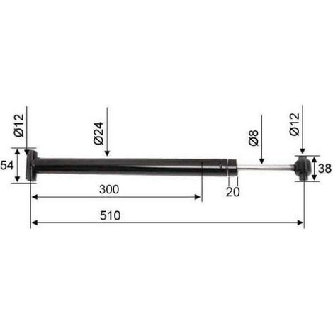 Vérin de compensation pour timon – Acier galvanisé – Fixation par boulon – Hauteur réglable 300mm – Pour remorque et attelage – Al-Ko