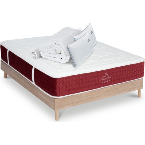 Ensemble Matelas Passion Ressorts ensachés Accueil mémoire + sommier + accessoires - 180 x 200 (1/5)