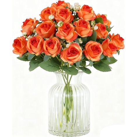Lot de 2 Bouquets de Roses Artificielles en Soie pour Fête de Mariage, Centre de Table Décoration D'intérieur Saint-Valentin (1/5)
