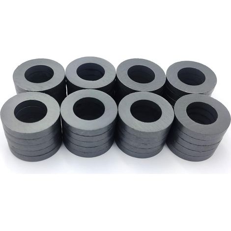 Aimants en anneau de ferrite avec trous - Aimants en forme de donut à disque rond de 32 mm pour réfrigérateur, projets scientifiques, travaux manuels, autour du bureau (paquet de 40) (1/5)