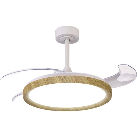 Plafonnier design, Ventilateur plafond LED MISTRAL Bois en Metal, MANTRA (1/5)
