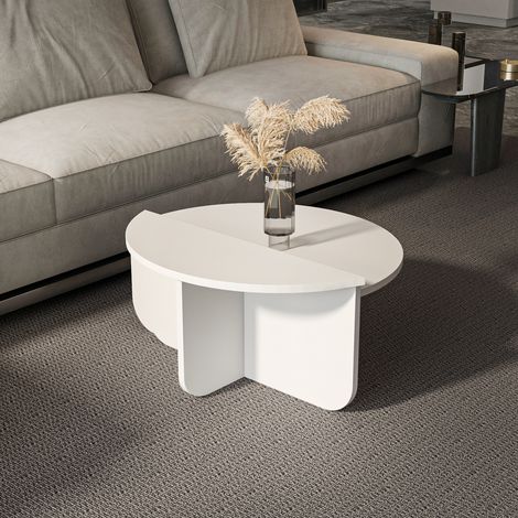 Alves Set de Table Basse Tailles Diverses Design Unique (Blanc)
