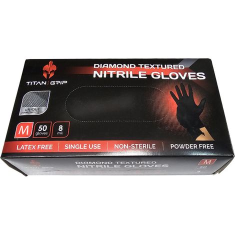 Boîte de 50 gants en nitrile - Taille M - Noir (1/2)