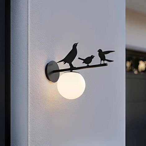 [NEUWERTIG] B-Ware Außenwandleuchte Wandlampe Lindby Lintu Vogel Metall Schwarz Außenlampe Ip44
