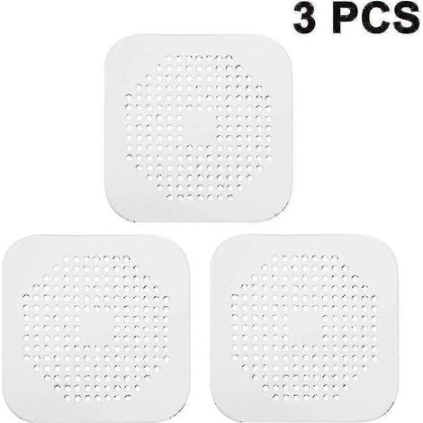 Crépine de douche en silicone, lot de 3, blanche
