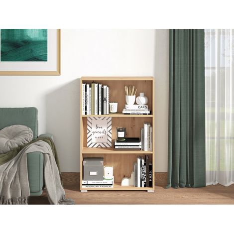 Libreria Moiano, Biblioteca 2 Ripiani, Installazione a Terra, Sfumatura Colore Struttura Rovere Nodi, 70x24.5x107.5h cm Marrone Rovere Nodi (1/5)