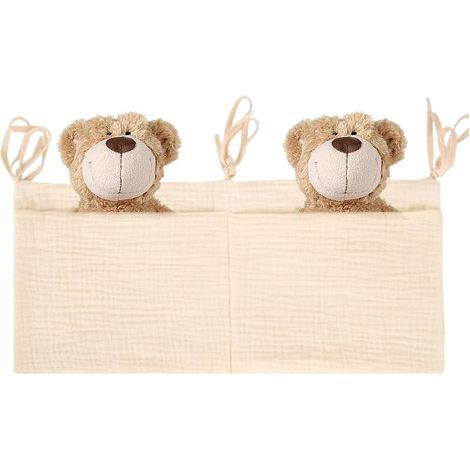 Sac de Rangement Suspendu pour Lit Bébé avec 2 Poches Organisateur Pratique pour Vêtements Couches Jouets Accessoire de Lit Bébé (1/5)