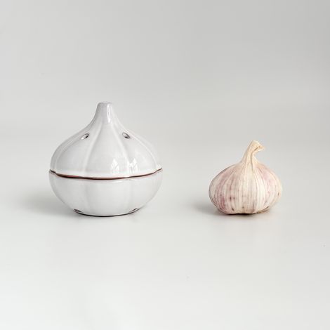 Pot à ail en céramique avec trous d'aération, récipient de conservation de l'ail durable. (1/5)