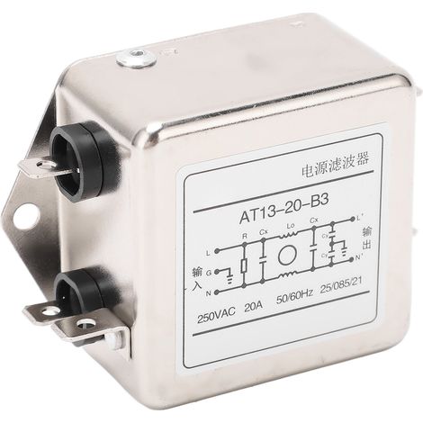 EMI-Filter, kleines Volumen, Oxidationsschutz, einfache Verkabelung, elektromagnetischer Interferenzfilter, 20 A, 250 V AC (1/5)