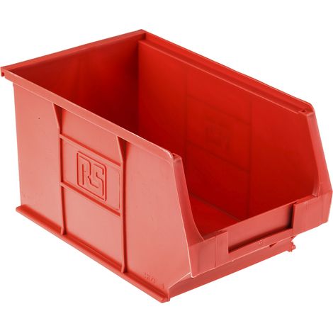 Bac de rangement RS PRO Rouge en PP, 130mm x 150mm x 240mm ( Prix pour Paquet de 5 ) (1/5)