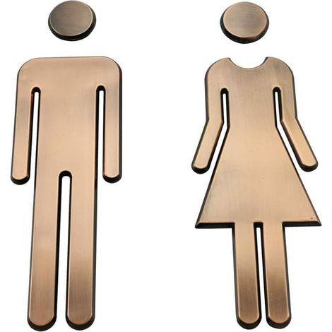 Panneau de porte de toilettes - Panneau de porte de salle de bain - Panneau autocollant pour toilettes hommes/femmes - Autocollants pour porte de toilettes publiques (1/4)
