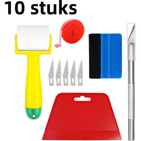 Kit de 10 outils d'application de film - raclette double face - couleurs assorties (1/5)