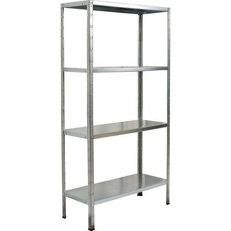 SCHULTE Regalwelt Rayonnage emboîtable avec 4 tablettes PowerMAX, charge utile 65 kg, 180x80x40 cm (HxLxP), galvanisé, rayonnage de stockage, rayonnage d’atelier, rayonnage de cave, rayonnage de garag (1/4)