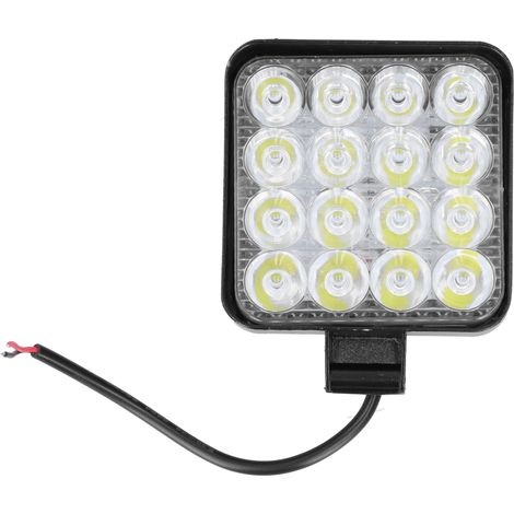 Lampe de travail LED 48W 2000LM 6000K Projecteur carré Blanc Lumière étanche IP68 Universel (1/5)