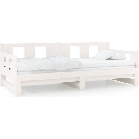 Lit coulissant sans matelas blanc 2x(80x200)cm (1/5)