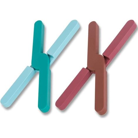 Dessous de Plat - Silicone - Pliable - Antidérapant - Résistant à la Chaleur - 2 pcs (1/4)