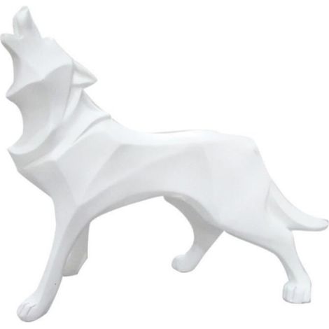 Ornements De Loups Ornements De Résine Artisanat Étude Chambre À Coucher Maison Totem Loup Ornements Animaux (Blanc) (1/4)