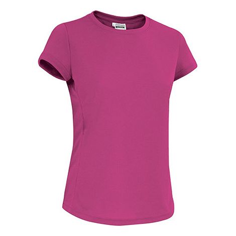 Camiseta técnica de mujer secado rápido, en tejido técnico transpirable Bird-Eye BRENDA M Rosa magenta