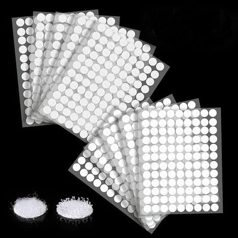 Vinabo 1080 Pcs Scratch Autocollant Double Face, Scratch Autocollant Rond, Adhésif Rond,540 Paires de Points Auto-adhésifs Ronds de 10 mm, pour DIY, Photos,Travaux Manuels etc (1/5)