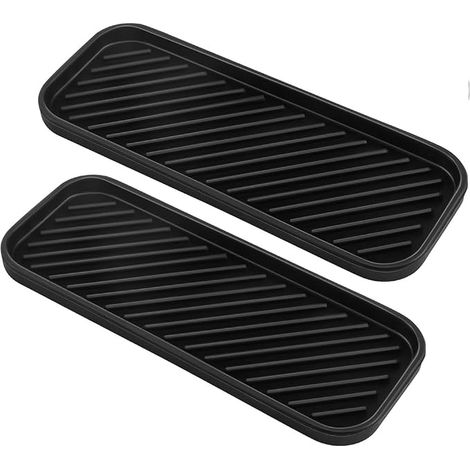 2er-Set schwarze Silikon-Spülbecken-Organizer, Schwammhalter und Aufbewahrungs- und Organisationshilfen, Küchenaccessoire für Seife, Spülbeckenmatte, Schwammhalter (1/5)