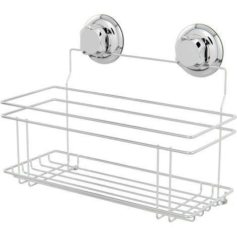 Etagère de douche à ventouses Bestlock - COMPACTOR - 30 x 15 x H.20.5 CM - Argent (1/5)