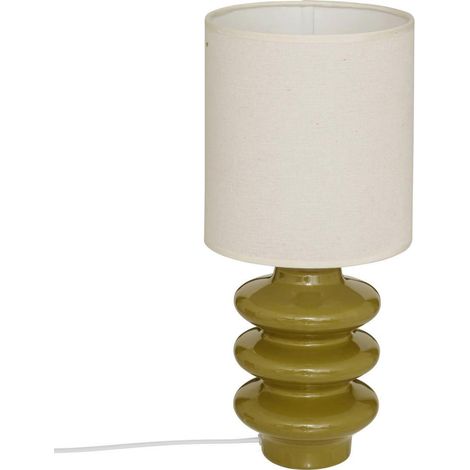 Lampe à Poser en Céramique "Vinus" 44cm Kaki (1/5)