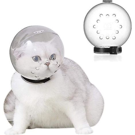 Cagoule pour chat sphérique anti-morsure respirante transparente anti-léchage masque protection de la tête (1/5)
