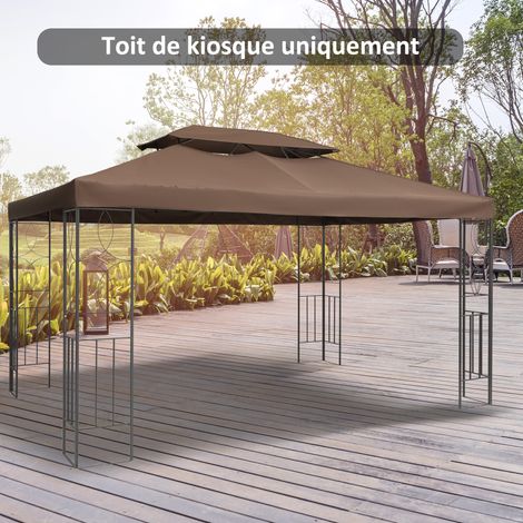 Tetto di ricambio Outsunny per gazebo, marrone, 3 x 4 m